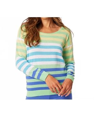 French Kyss Stripe Scoop Top - Blue
