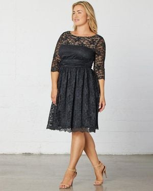 Kiyonna Luna Lace Dress - Blue