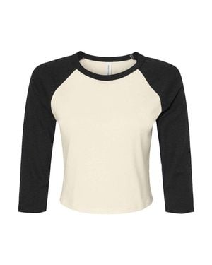 Bella Canvas Micro Rib 3/4 Raglan Sleeve Baby Tee - Black