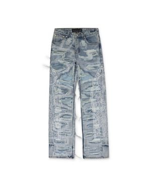 Who Decides War Distressed Straight-Fit Jeans - Blue