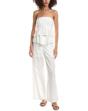 ANNA KAY 2Pc Lace Top & Pant Set - White