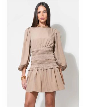 Adelyn Rae Nola 3/4 Sleeve Smocked Mini Dress - Natural
