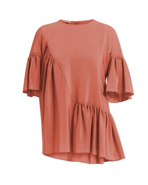 Stella McCartney Silk Peplum Blouse - Pink