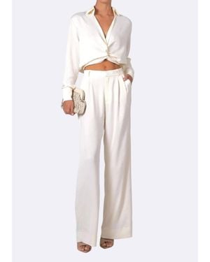NonChalant Label Ellis Wide Leg Pants - White