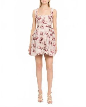 MILLY Erin Sleeveless Floral Mini Dress - Red