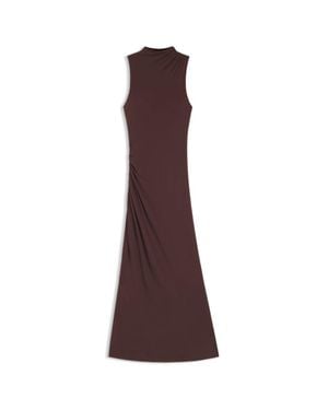 BOSS Slim-Fit Jersey Dress With Gathered Details - Brown