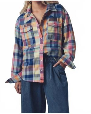 Urban Daizy The Haven Soft Plaid Shirt - Blue