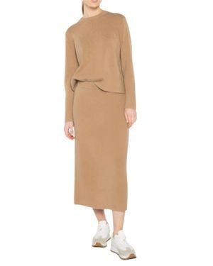 Kinross Cashmere Cashmere Rib Skirt - Natural