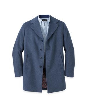 Paul Fredrick Wool Blend Topcoat - Blue