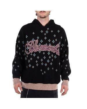 Bluemarble Rhinestone-Embellished Jacquard Sweater - Black