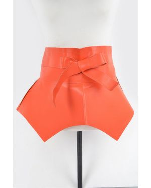 Fashnzfab Faux Leather Skirt Belt - Orange