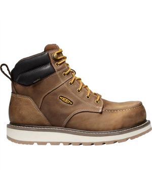 Keen Comp-Toe Cincinnati Wedge Sole Waterproof Work Boot - Brown