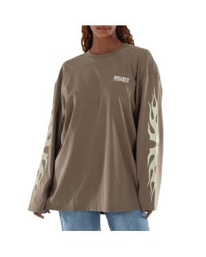ROTATE BIRGER CHRISTENSEN Ladies Enzyme Long Sleeve Shirt - Brown
