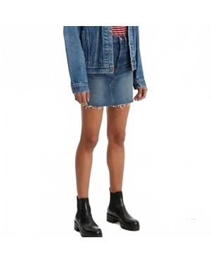 Levi's High Rise Deconstructed Button Fly Skirt - Blue