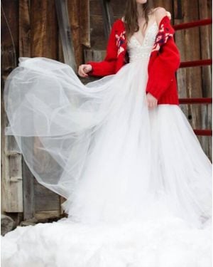 Watters Thistle Spaghetti Strap Bridal Gown - Gray