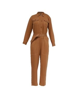 Maje Utility Jumpsuit - Brown