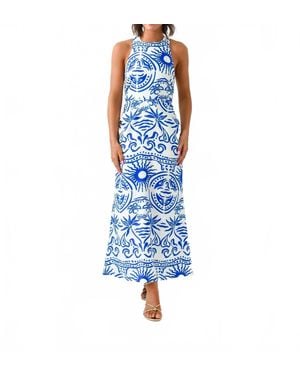 Sugarlips Coastal Calling Cross Back Maxi Dress - Blue