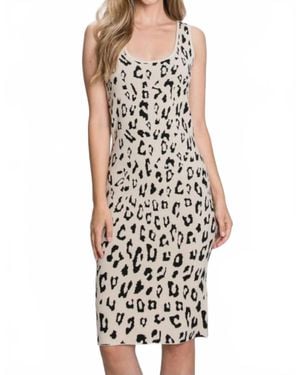 Allie Rose Animal Knit Midi Dress - White
