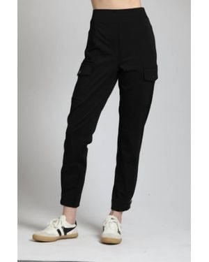 Apny Ponte Pull On Cargo Pant - Black