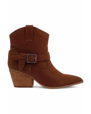 MIA Clement Pointed Toe Western Boots - Brown