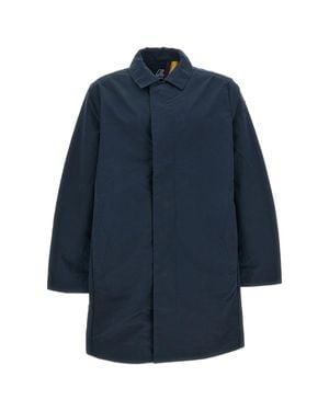 K-Way 3/4 Length Water-Repellent Jacket With Adjustable Features - Blue