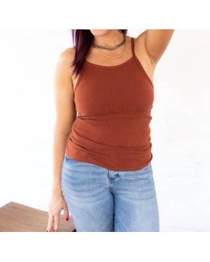 Phierce Fashions Ribbed Tank Brami - Red