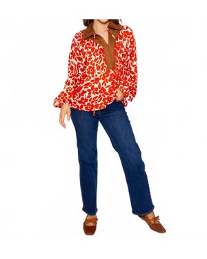 Thml Elegant Bloom Long Sleeve Top - Blue