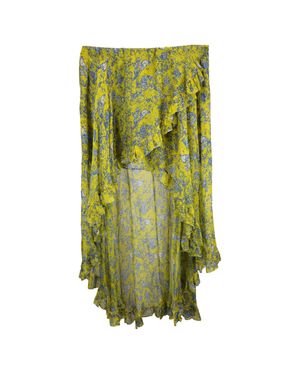 Caroline Constas Adelle Ruffled Asymmetric Skirt - Green