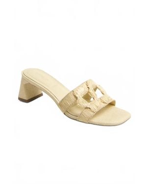 Jonathan Simkhai Monogram Raffia Block Heel - Metallic