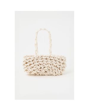 Lamarque Malena Braided Shoulder Bag - White