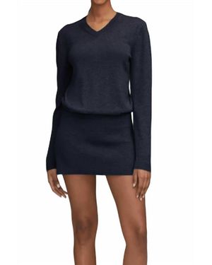 Brandon Maxwell Celina Sweater Dress - Blue