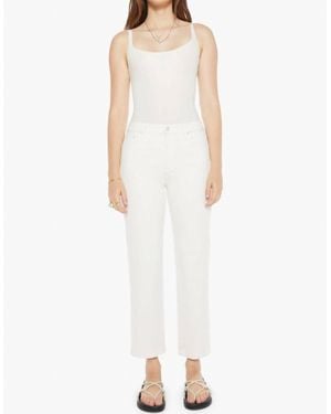 Mother Rambler Zip Ankle Jean - White