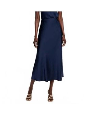 NIC+ZOE Social Edit Crepe Slip Skirt -Plus - Blue