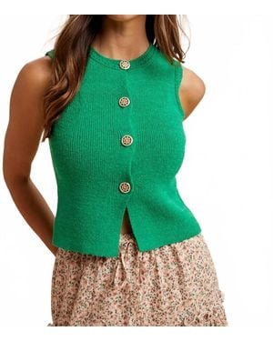 Anniewear Knit Fabric Vest - Green