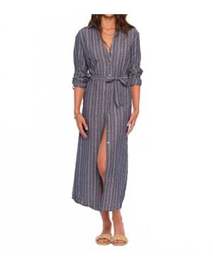 Heartloom Bardot Midi Dress - Blue