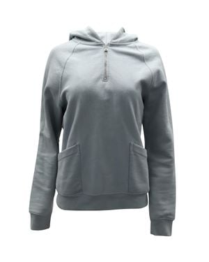 FRAME Quarter Zip Cotton Hoodie - Gray
