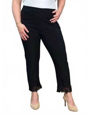 Coco + Carmen Georgie Lace Detail Capris Pants - Black
