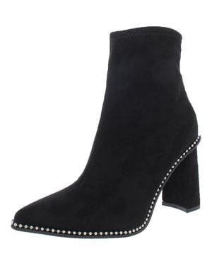 BarIII Laynee Faux Suede Pointed Toe Booties - Black