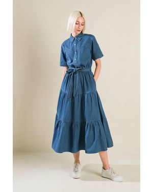 TRUEDAMES Absolute Edge Denim Midi Dress - Blue