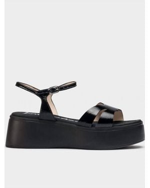 Wonders Leather Platform Shoes - Black