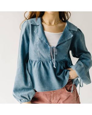 Baevely By Wellmade Xoxo Babydoll Top - Blue