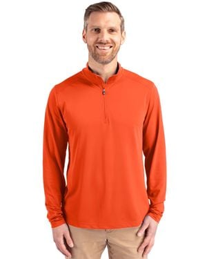 Cutter & Buck Virtue Eco Pique Recycled Quarter Zip Pullover Jacket - Orange