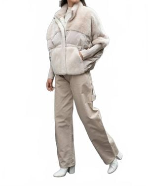 Diomi Mink Puffer Jacket - Gray