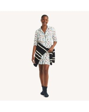 Nautica Printed Sleep Dress - Black