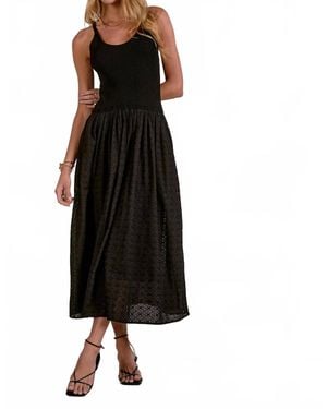 Elan Mixed Media Maxi Dress - Black
