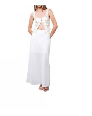 Moon River Sadie Floral Print Vest Top - White