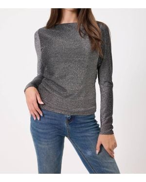 Kylie Paige Nadia Sparkle Top - Gray