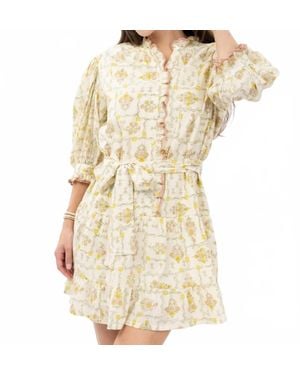 Uncle Frank Trellis Flower Mini Dress - Natural