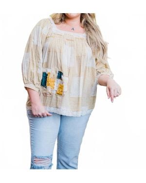 Layerz Clothing Trudy Patched Top - White