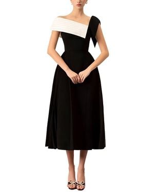 Homeyee Solid Midi Dress - Black